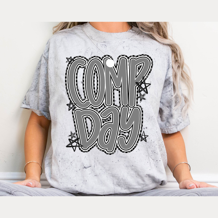 Comp Day Lettering Gray – DTF Transfer – product image