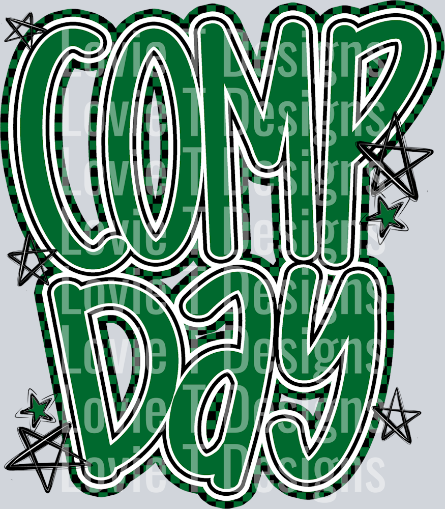 COMP DAY LETTERING KELLY GREEN
