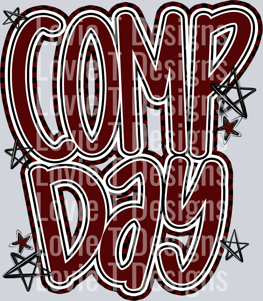 COMP DAY LETTERING MAROON