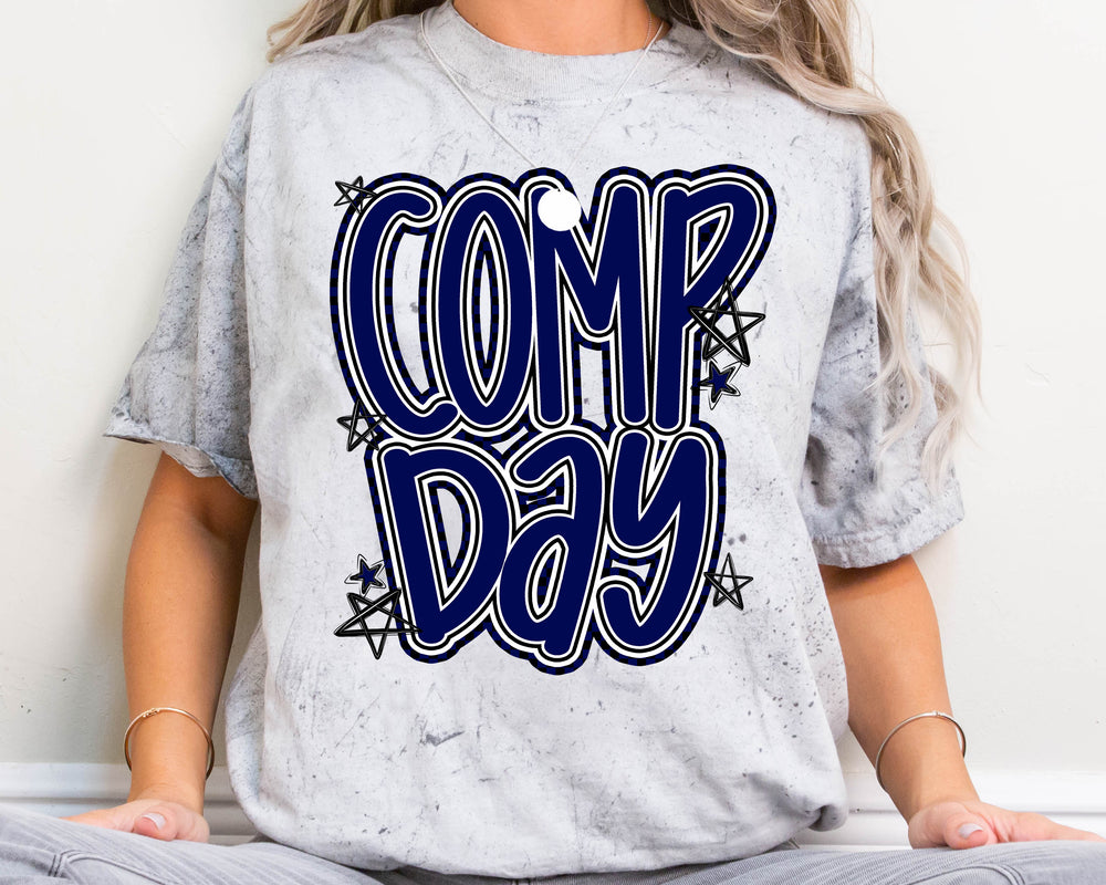 Comp Day Lettering Navy DTF transfer design