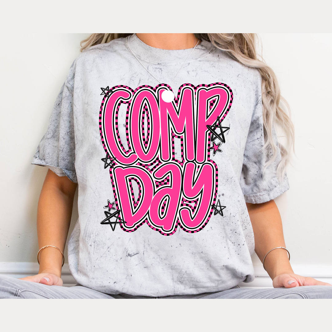 Comp Day Lettering Pink – DTF Transfer – product image