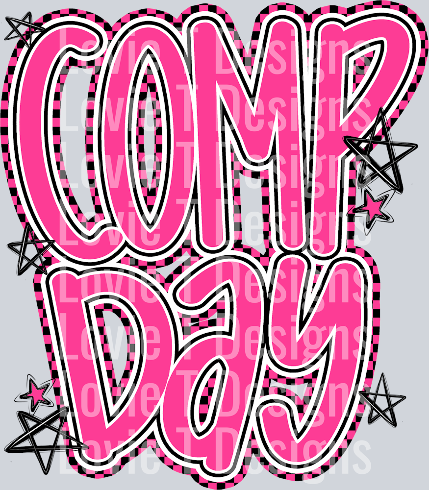 COMP DAY LETTERING PINK