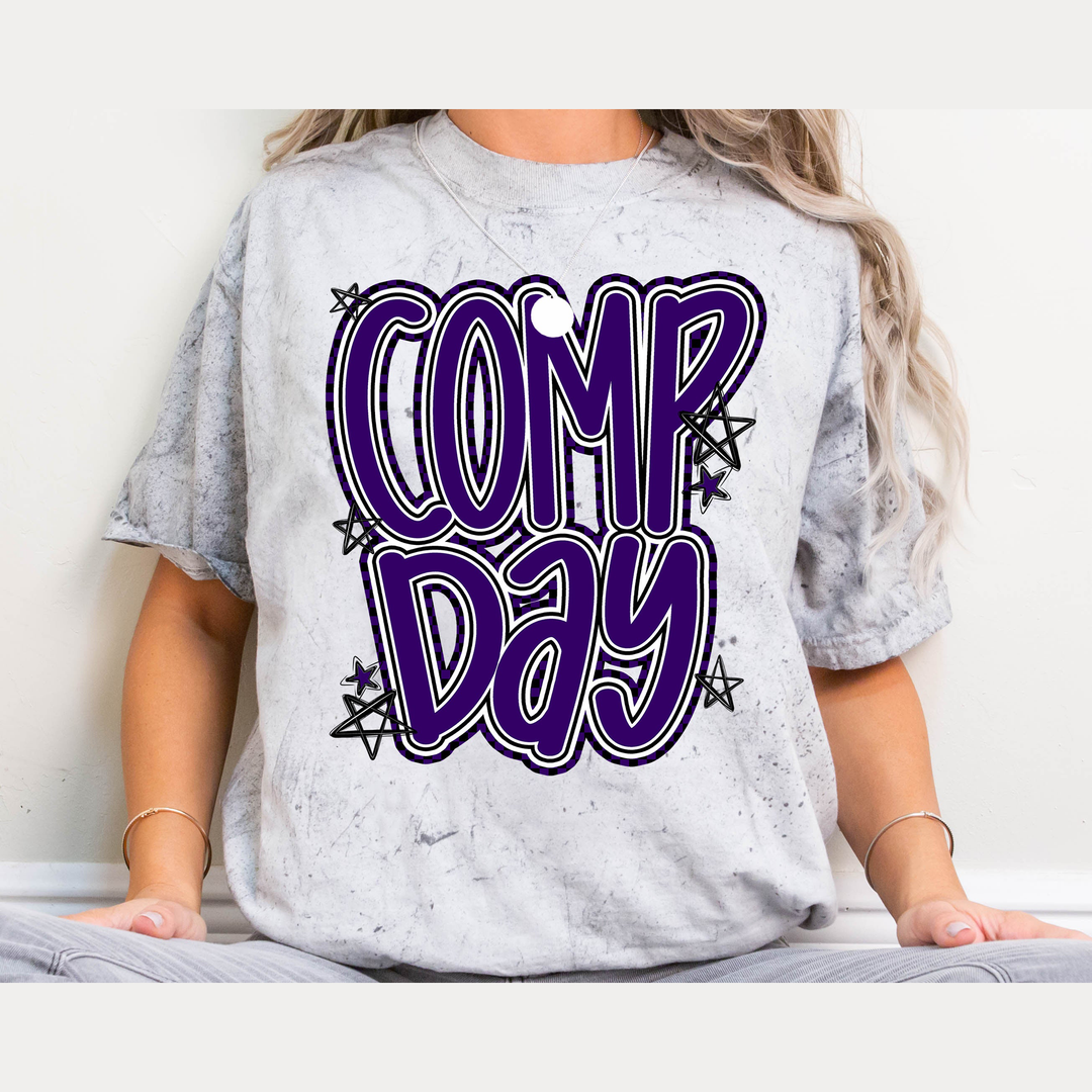 Comp Day Lettering Purple – DTF Transfer – product image
