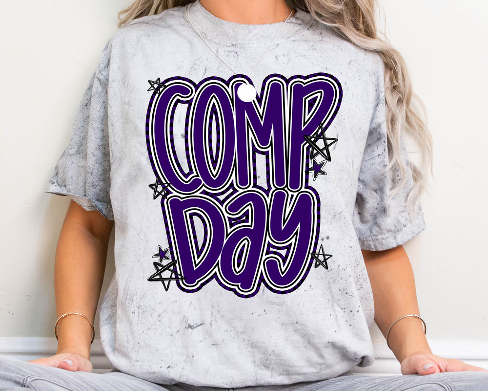 Comp Day Lettering Purple DTF transfer design