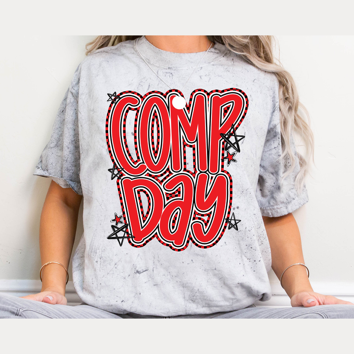 Comp Day Lettering Red – DTF Transfer – product image