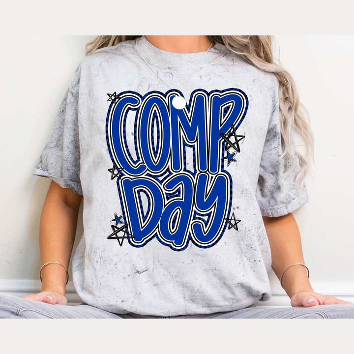 Comp Day Lettering Royal – DTF Transfer – product image
