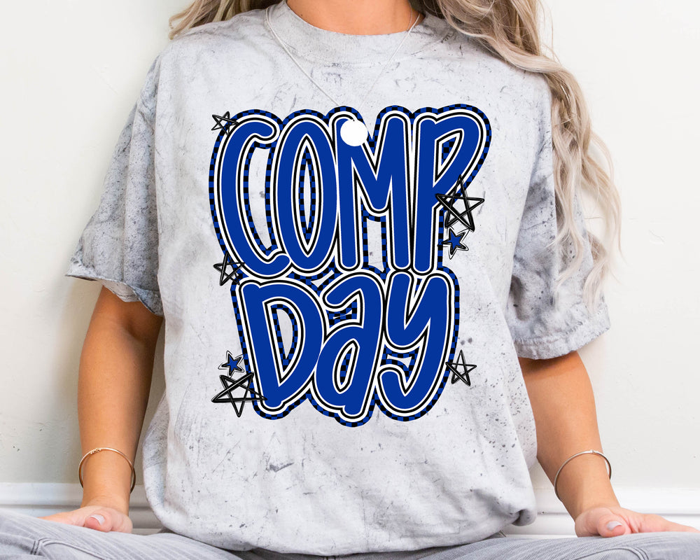 Comp Day Lettering Royal DTF transfer design