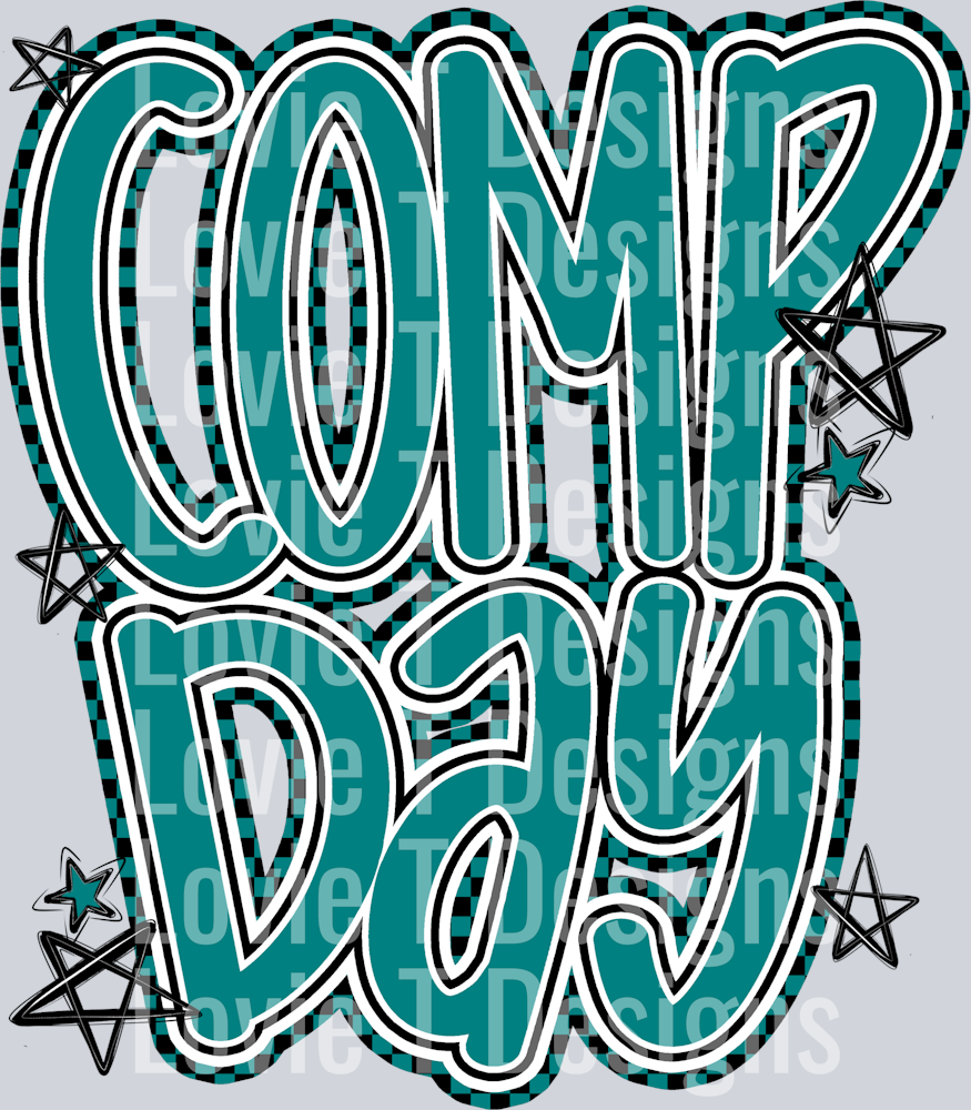 COMP DAY LETTERING TEAL