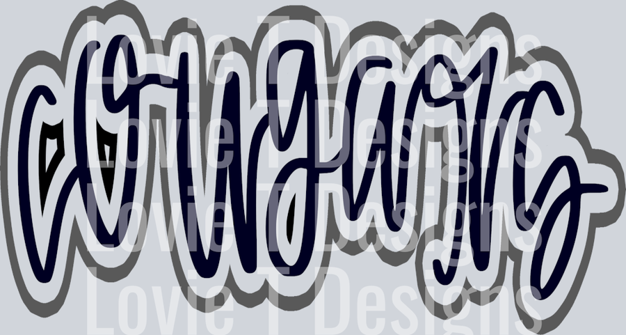 COUGARS OUTLINE CUSTOM NAVY AND GRAY