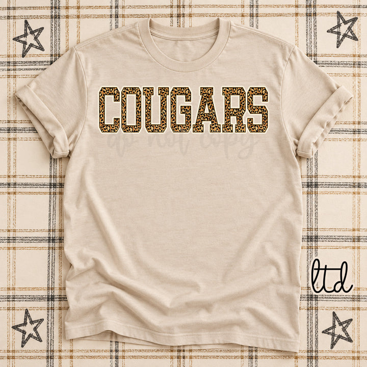 Cougars Dark Leopard Mascots DTF transfer