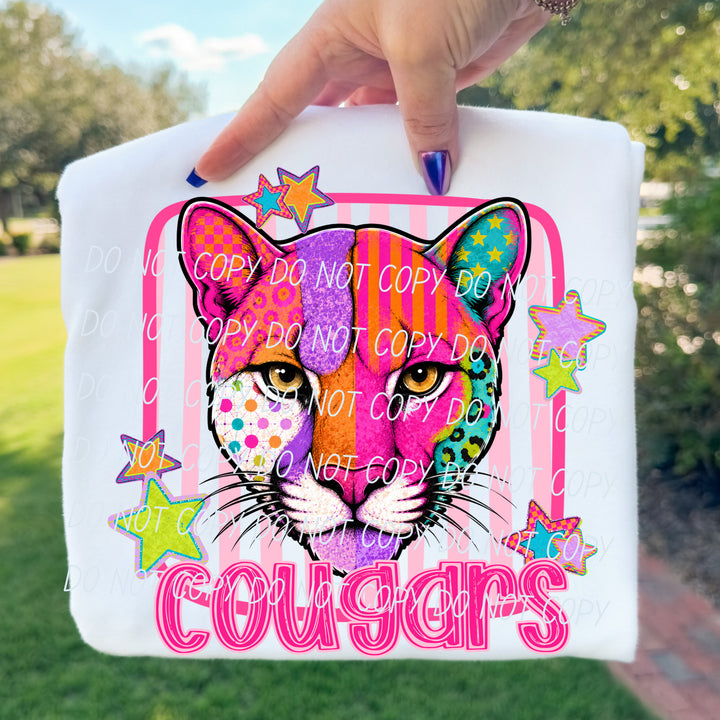 Cougars Funky Fresh mascot DTF transfer