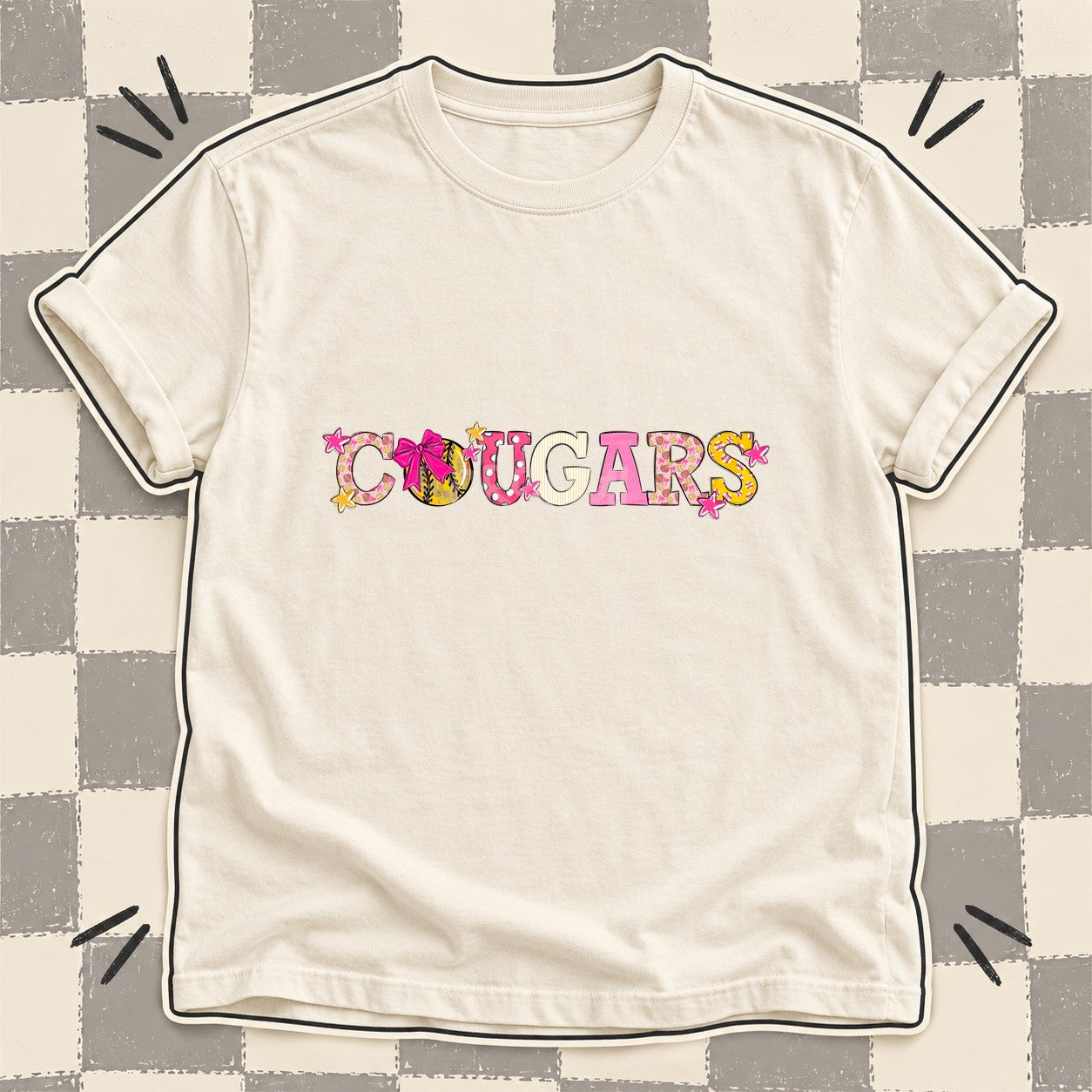 Mixed Doodle Softball Mascots – Sweet Softball Cougars design