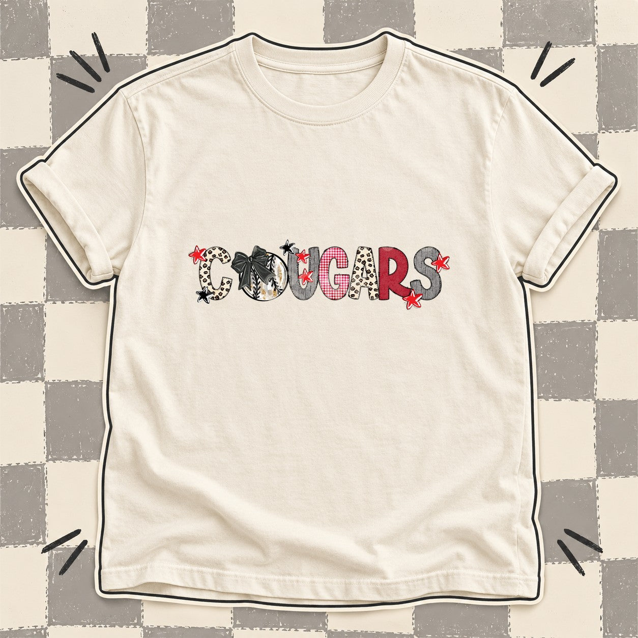 Mixed Doodle Baseball Mascots – Stitched Ballpark Cougars design