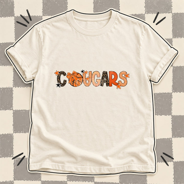 Cougars Mixed Doodle Basketball Mascots – Leopard Court DTF transfer mockup