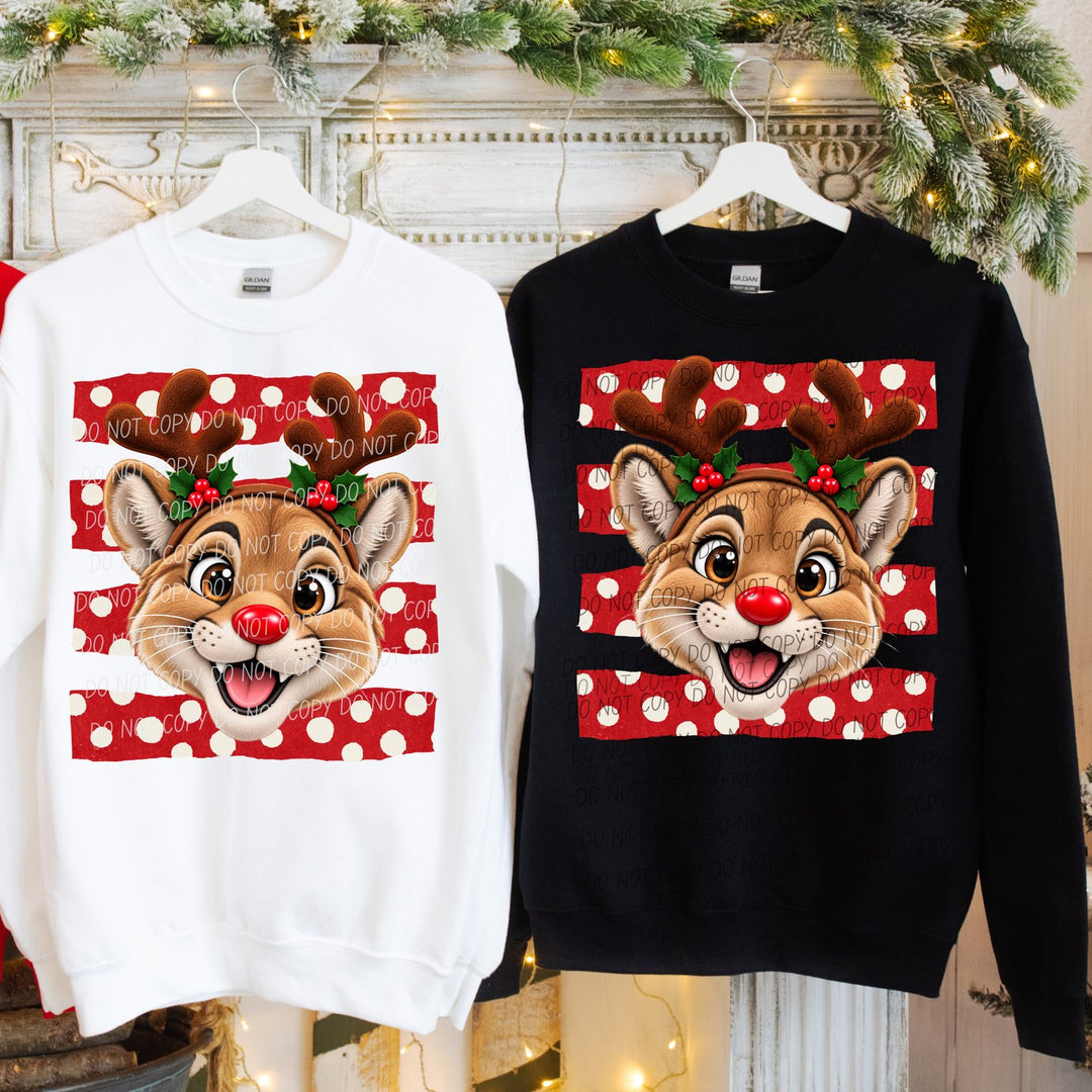 Cougar Reindeer Spirit Mascots DTF transfer