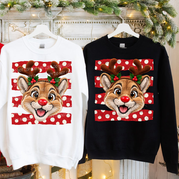 Cougar Reindeer Spirit Mascots DTF transfer