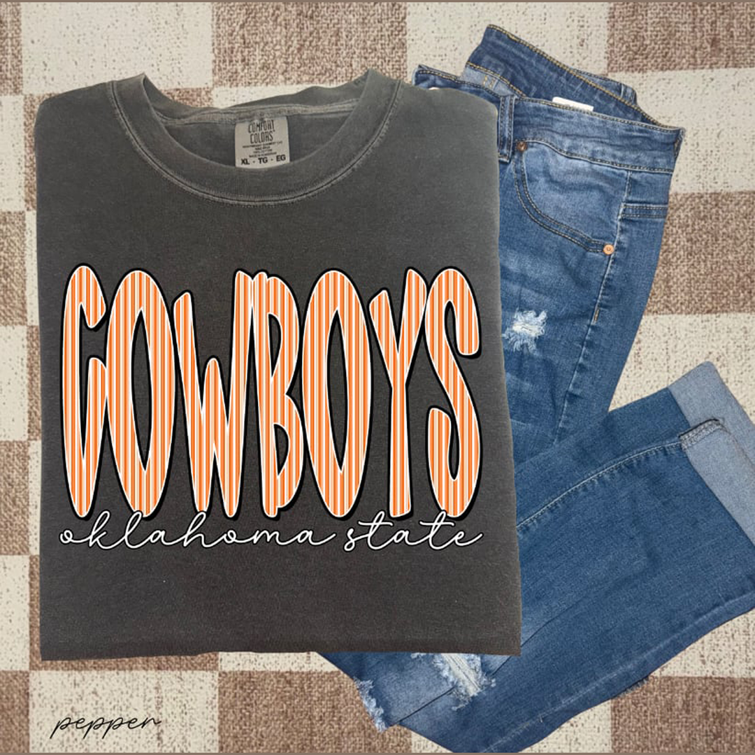 Cowboys Oklahoma State Seersucker – DTF Transfer – product image