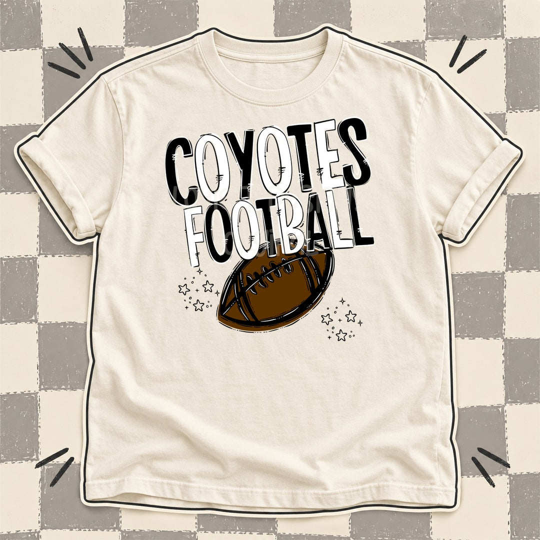Coyotes Black White Team Go Football Mascots DTF transfer mockup