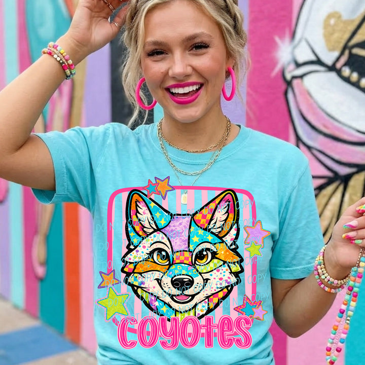 Coyotes Funky Fresh mascot DTF transfer