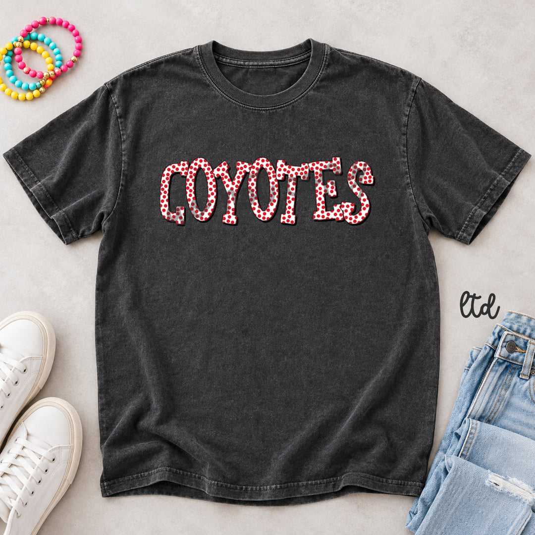 Coyotes Red Polka Dot Mascots DTF transfer mockup