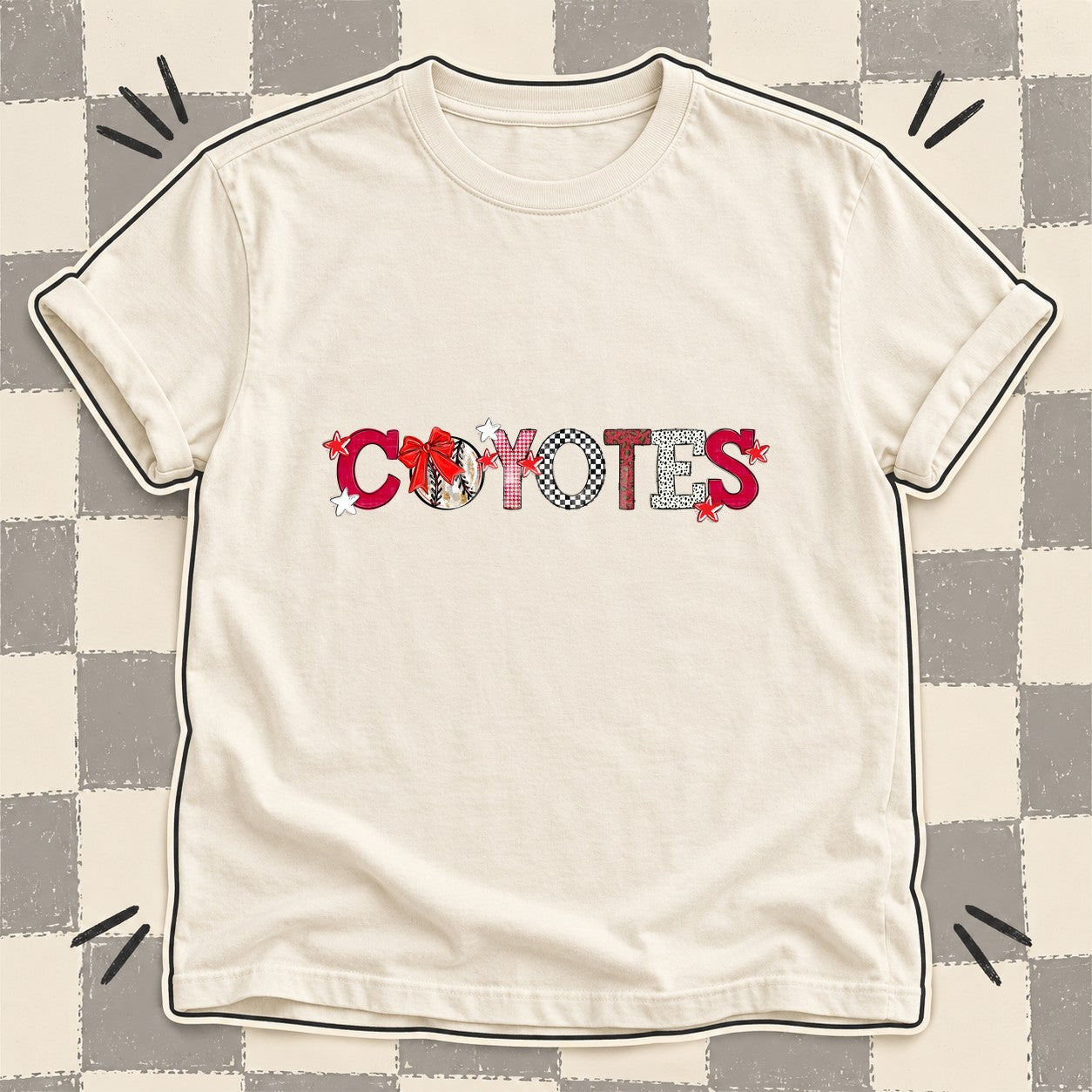 Mixed Doodle Baseball Mascots – Mascot Colors Coyotes Red White design