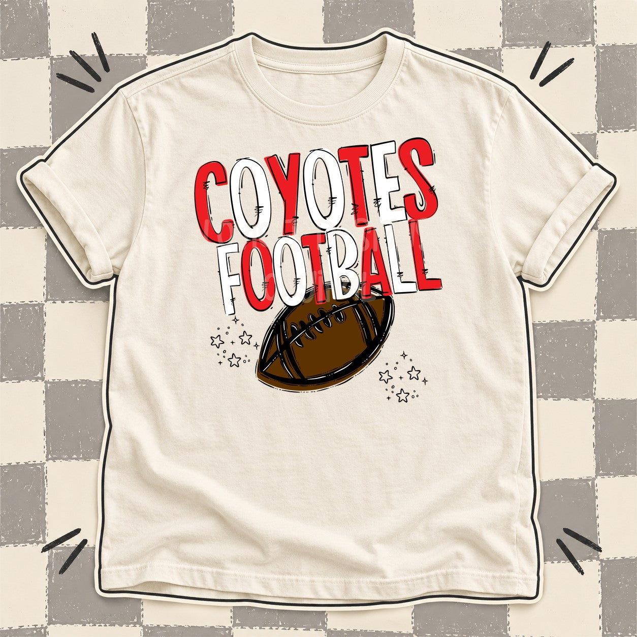 Team Go Football Mascots Coyotes Red White design