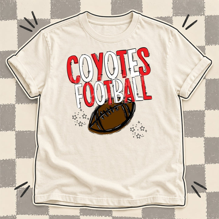 Coyotes Red White Team Go Football Mascots DTF transfer mockup