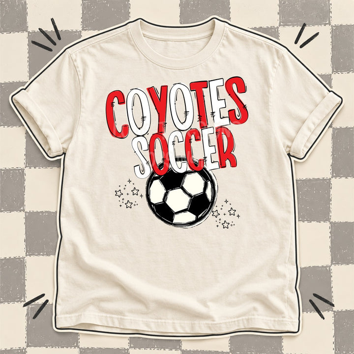 Coyotes Red White Team Go Soccer Mascots DTF transfer mockup