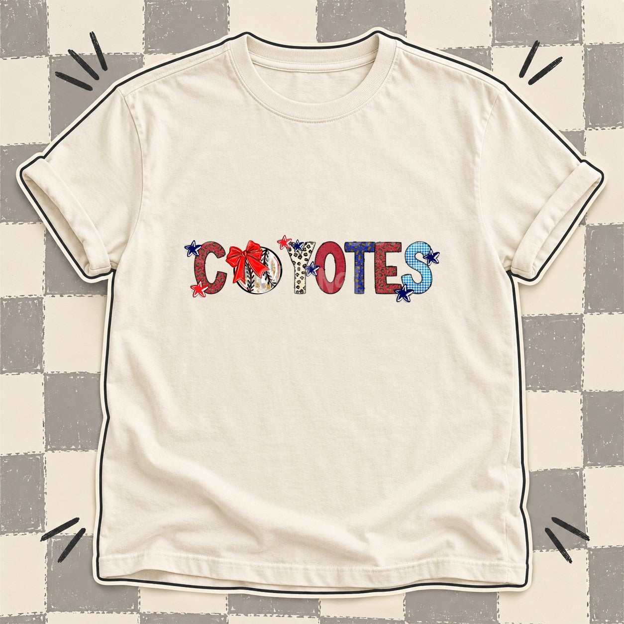 Mixed Doodle Baseball Mascots – Leopard Red Navy Coyotes design