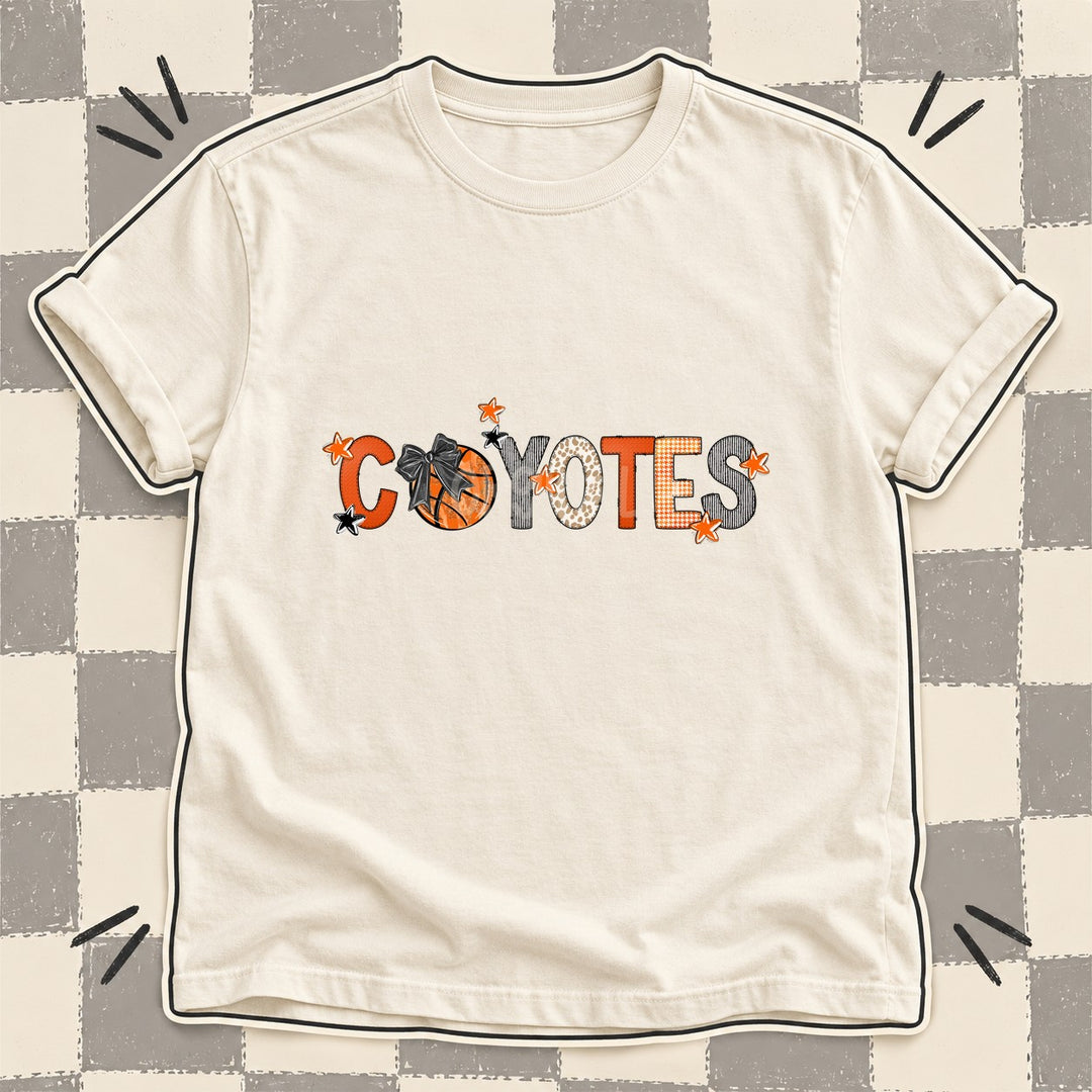 Coyotes Mixed Doodle Basketball Mascots – Hoops Houndstooth DTF transfer mockup