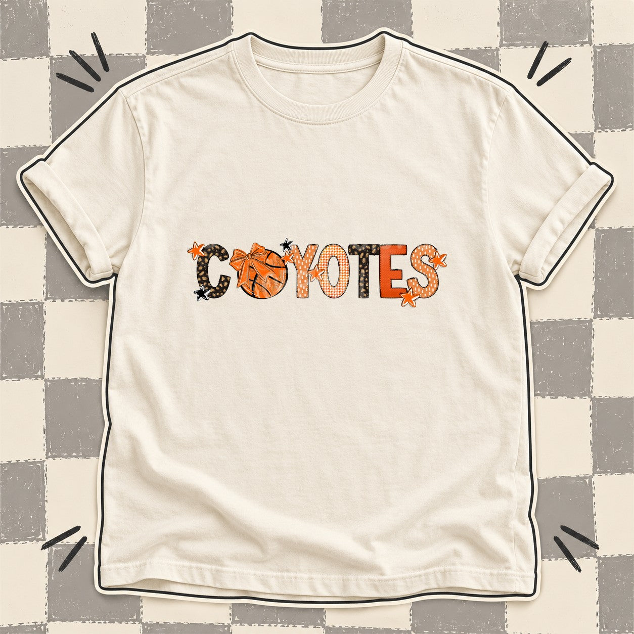Mixed Doodle Basketball Mascots – Leopard Court Coyotes design