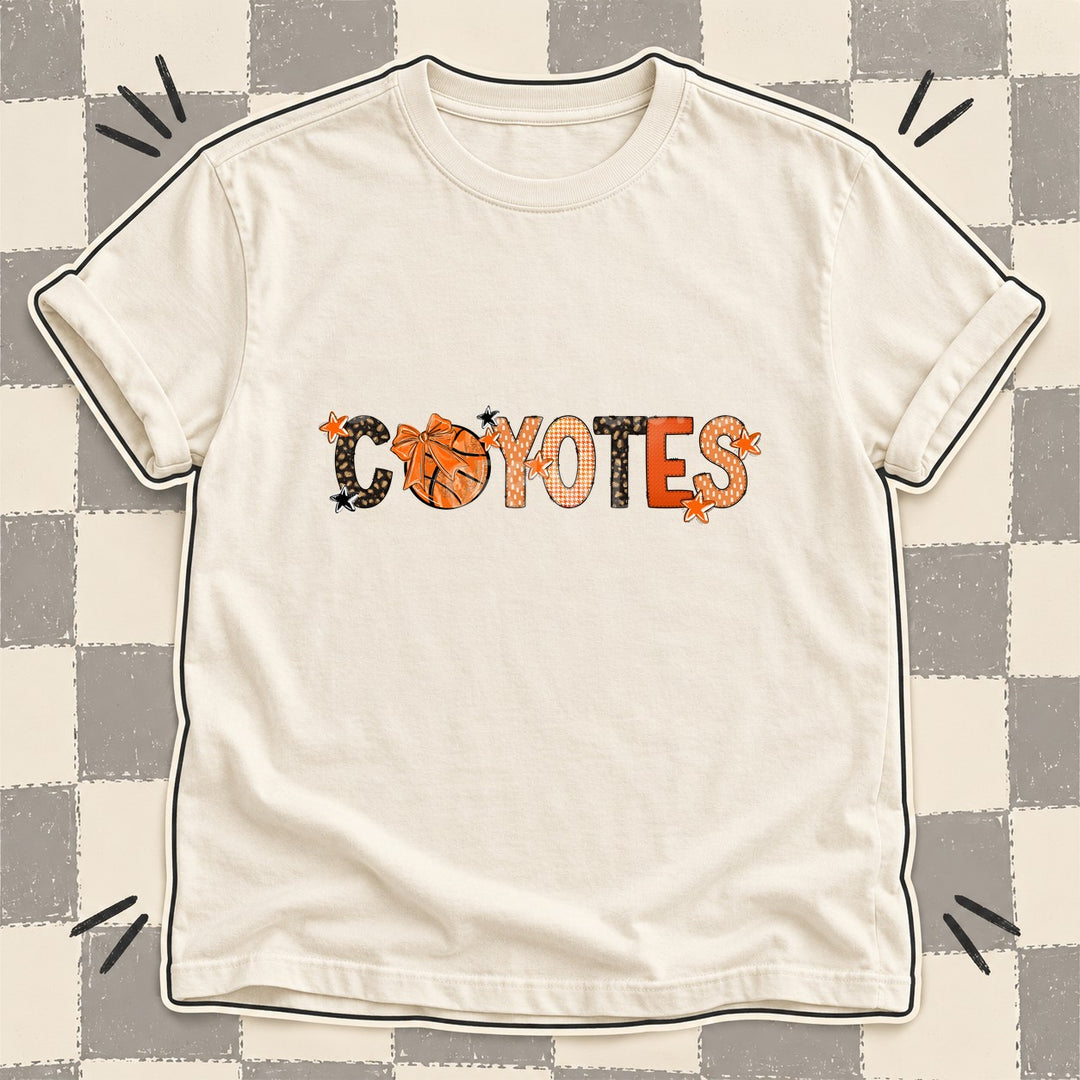 Coyotes Mixed Doodle Basketball Mascots – Leopard Court DTF transfer mockup