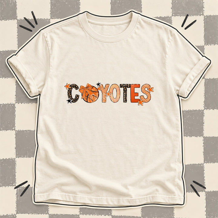 Coyotes Mixed Doodle Basketball Mascots – Leopard Court DTF transfer mockup