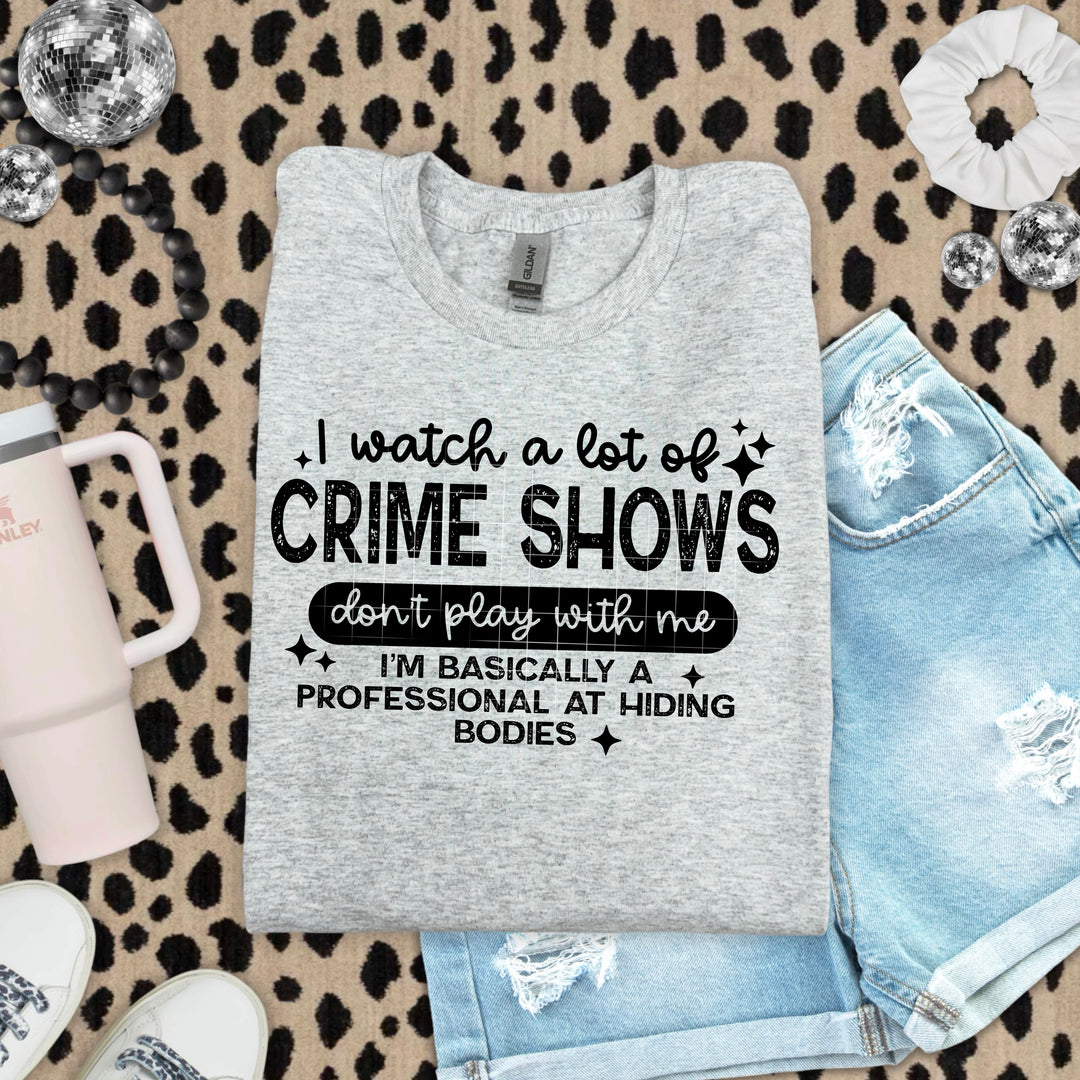 Crime Shows Single Color Black DTF transfer design – image 1