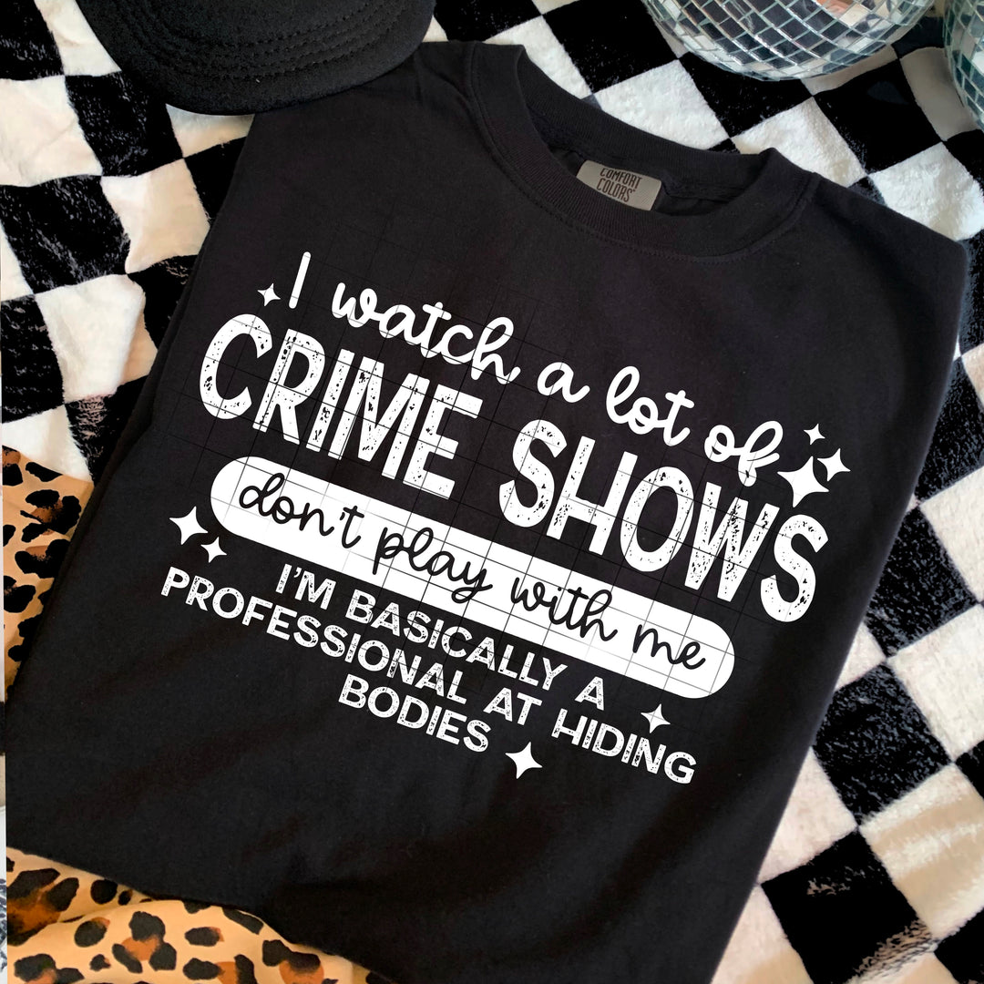 Crime Shows Single Color White DTF transfer design – image 1