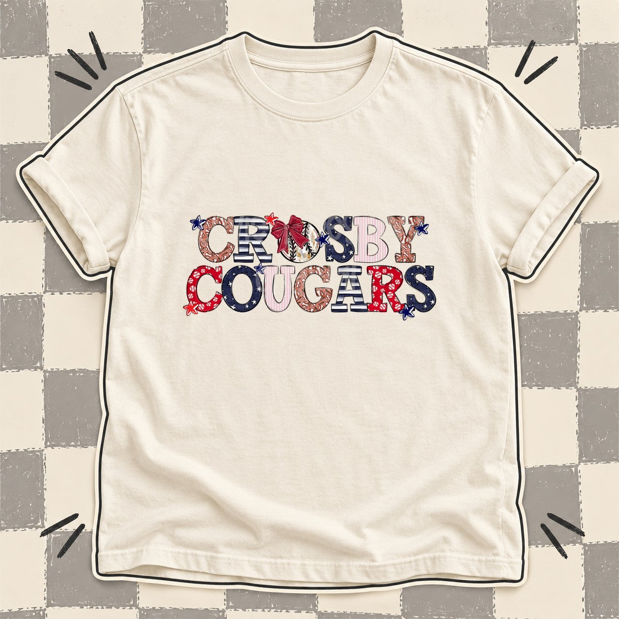 Mixed Doodle Baseball Mascots – Ballpark Classic Crosby Cougars design