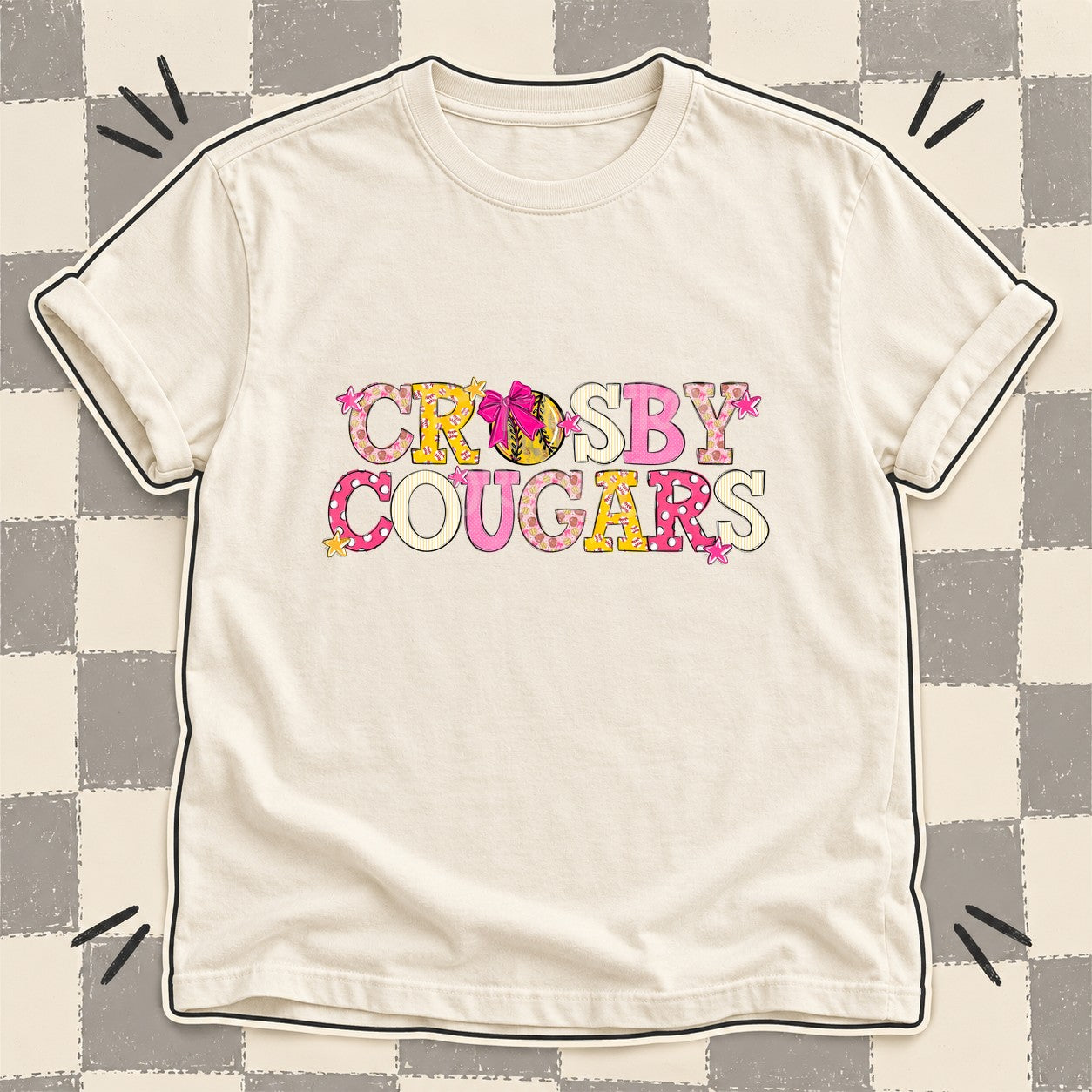 Mixed Doodle Softball Mascots – Sweet Softball Crosby Cougars design