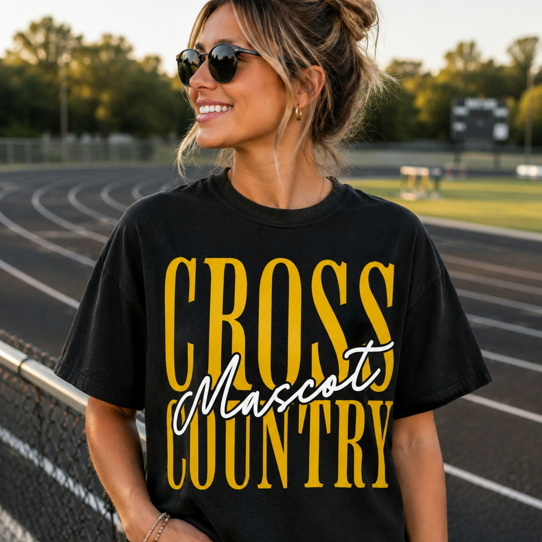 Cross Country Mascot customizable DTF transfer mockup