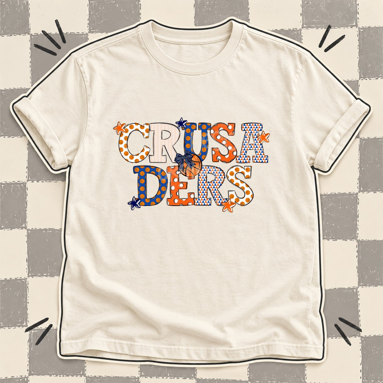 Mixed Doodle Basketball Mascots – Court Classic Crusaders design