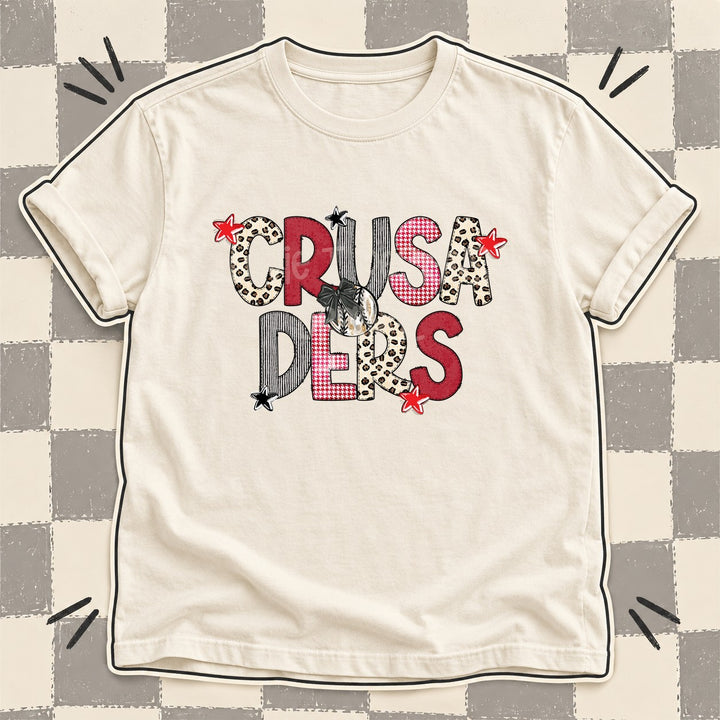 Crusaders Mixed Doodle Baseball Mascots – Stitched Ballpark DTF transfer mockup