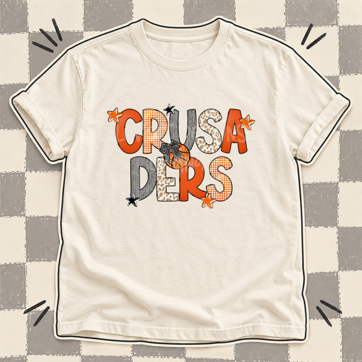 Crusaders Mixed Doodle Basketball Mascots – Hoops Houndstooth DTF transfer mockup