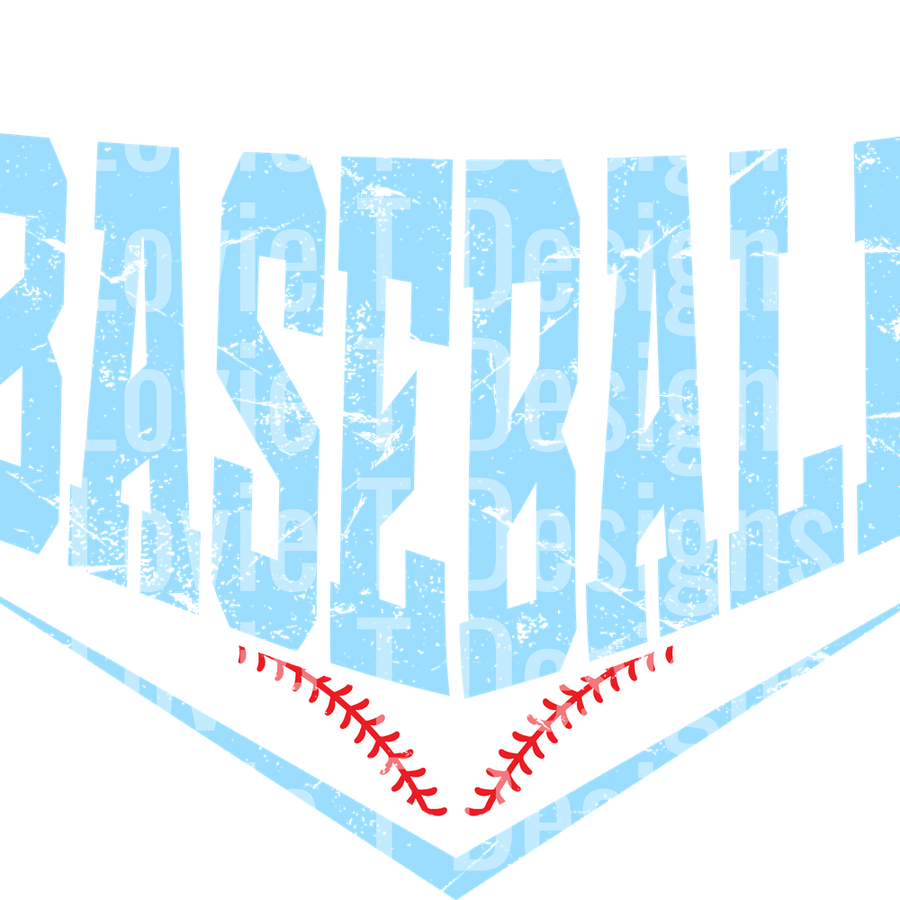 CRUSHERS BASEBALL LIGHT BLUE V TEXTURE 15 - MEGAN LATHAM CUSTOM