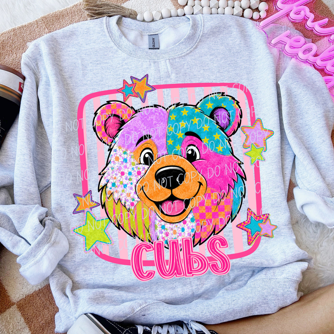 Cubs Funky Fresh mascot DTF transfer