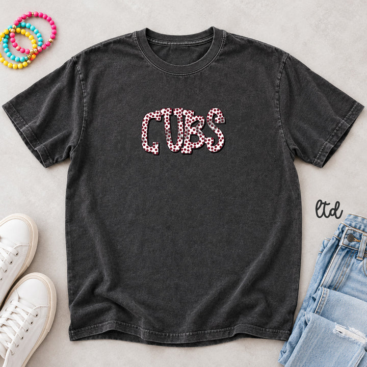 Cubs Maroon Polka Dot Mascots DTF transfer mockup