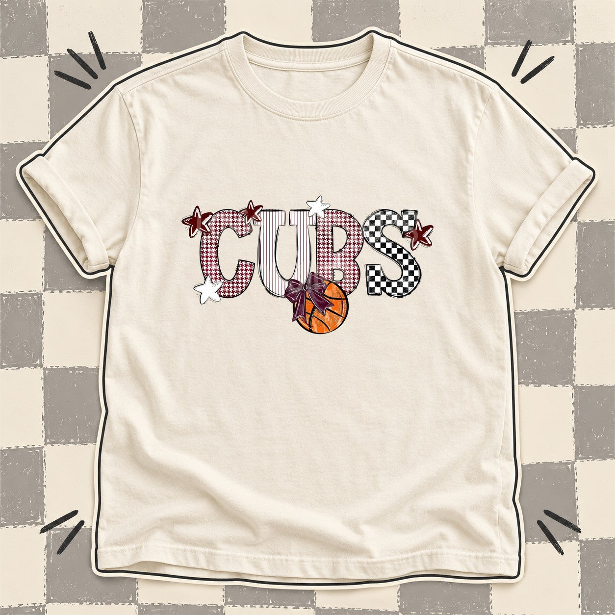Mixed Doodle Basketball Mascots – Mascot Colors Cubs Maroon White design