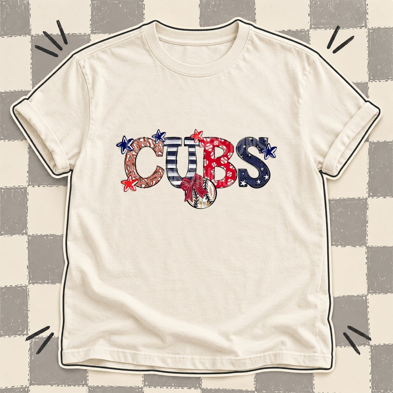 Mixed Doodle Baseball Mascots – Ballpark Classic Cubs design