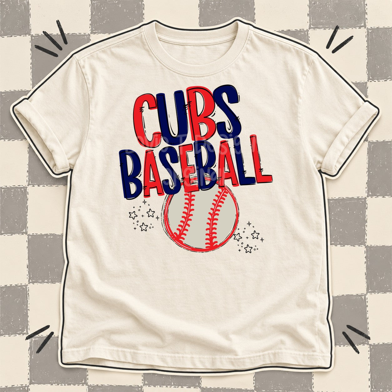 Team Go Baseball Mascots Cubs Red Navy design