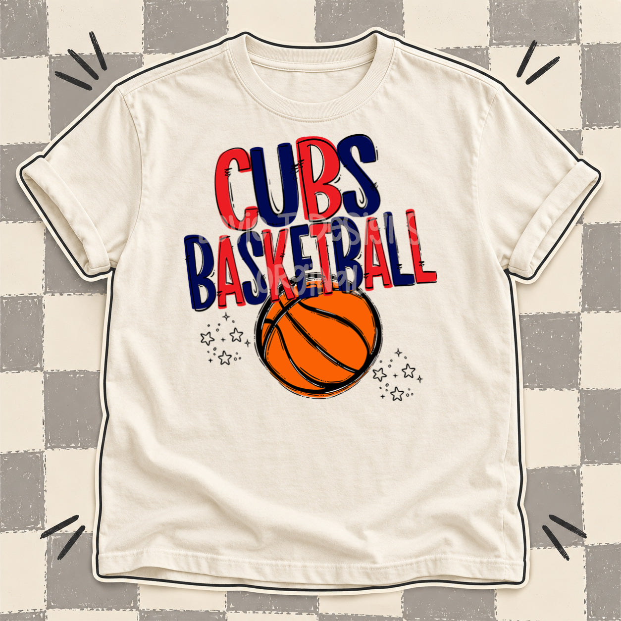 Team Go Basketball Mascots Cubs Red Navy design