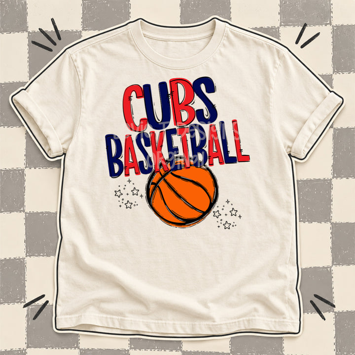 Cubs Red Navy Team Go Basketball Mascots DTF transfer