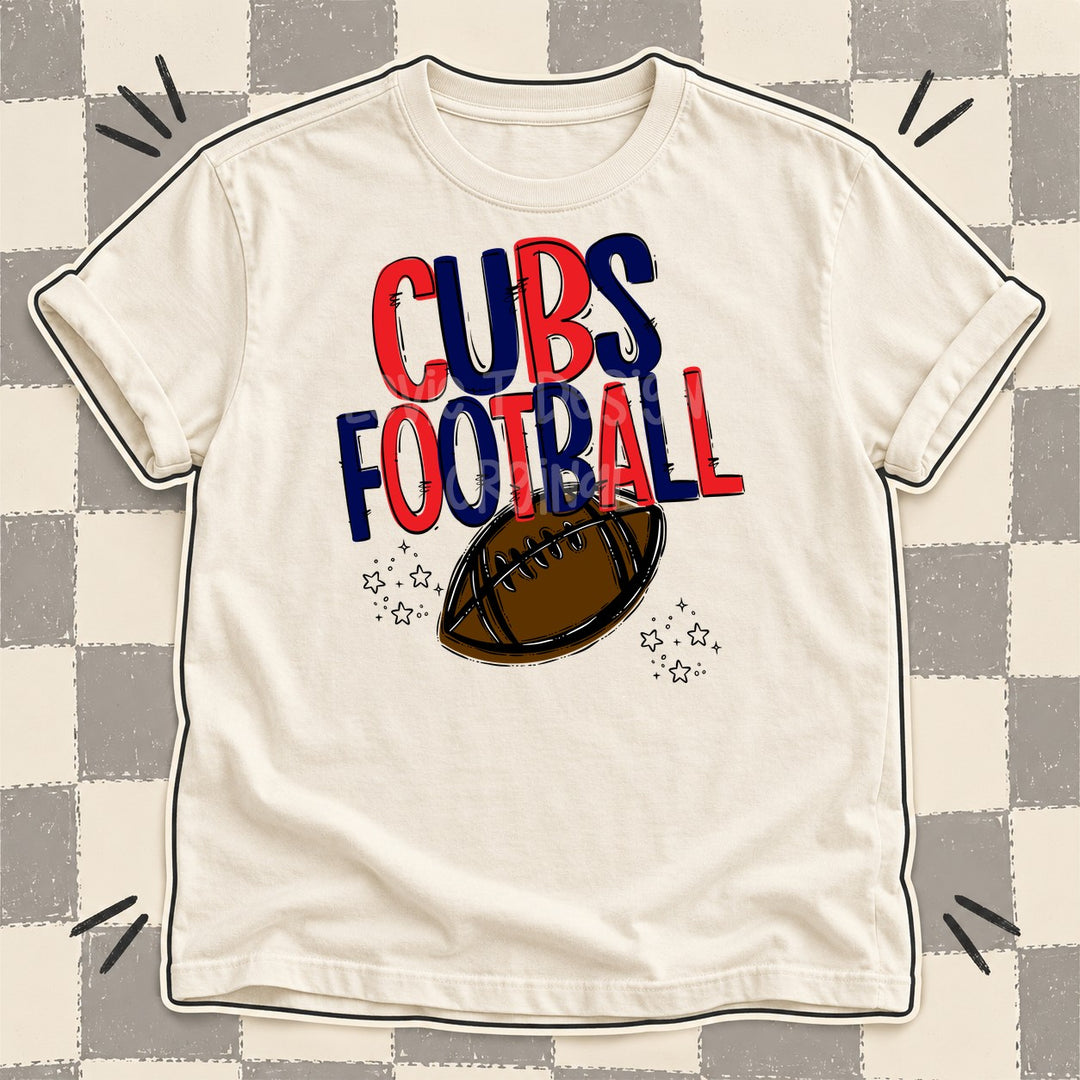 Cubs Red Navy Team Go Football Mascots DTF transfer mockup